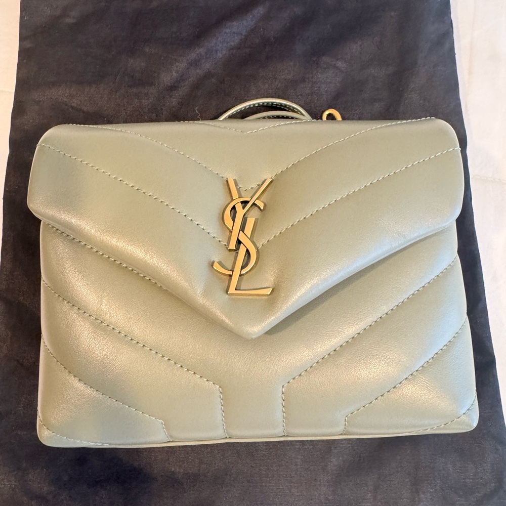 Yves Saint Laurent Green Quilted Leather Bag